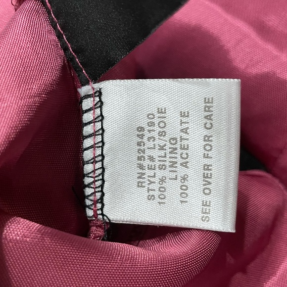 silk lace dress with bow pink and black -laundry - Picture 7 of 8